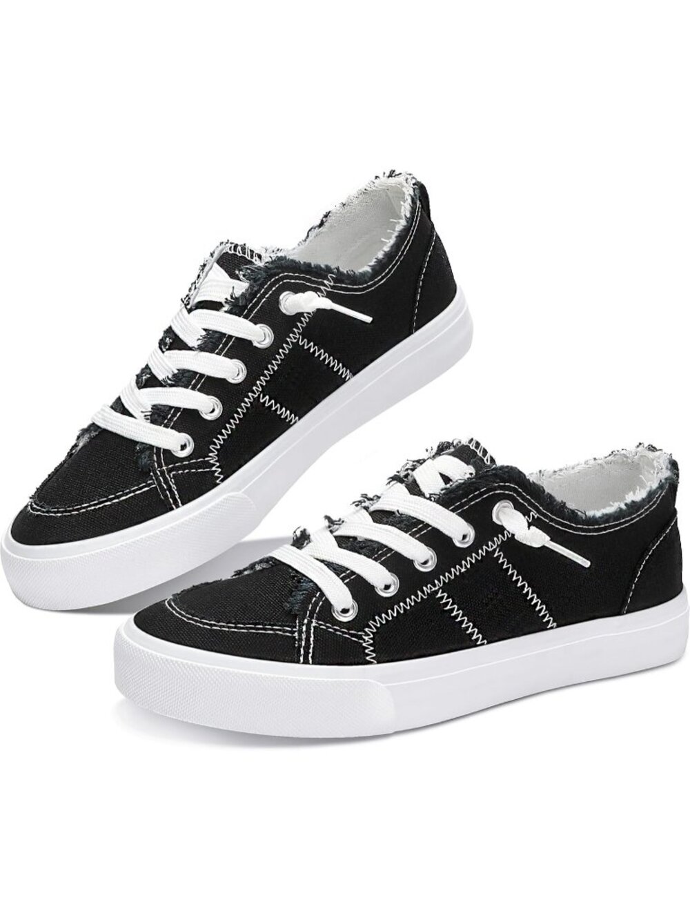 Women's Black Waltz Night Canvas Closed Toe Slip on Washed Leopard Sneaker Shoes